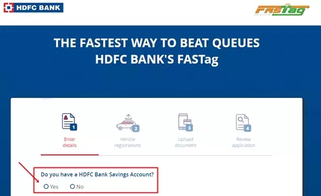 HDFC Bank Fastag recharge